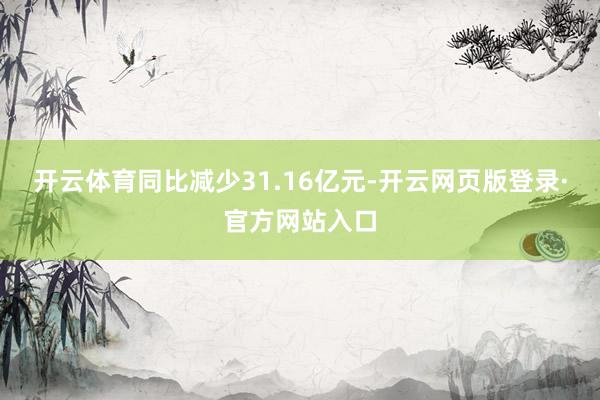 开云体育同比减少31.16亿元-开云网页版登录·官方网站入口