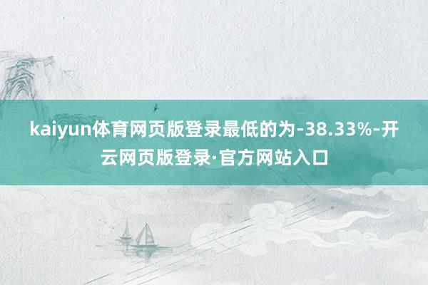 kaiyun体育网页版登录最低的为-38.33%-开云网页版登录·官方网站入口