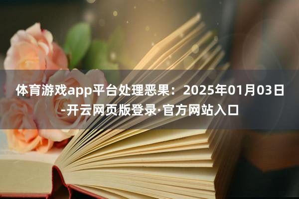 体育游戏app平台处理恶果:2025年01月03日-开云网页版登录·官方网站入口