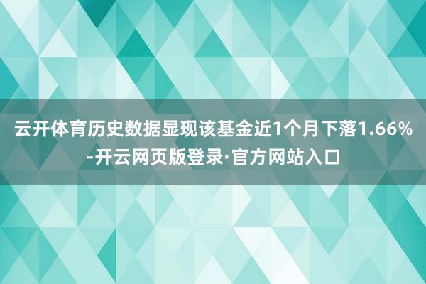 云开体育历史数据显现该基金近1个月下落1.66%-开云网页版登录·官方网站入口
