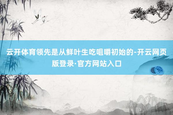 云开体育领先是从鲜叶生吃咀嚼初始的-开云网页版登录·官方网站入口